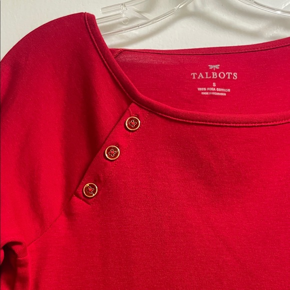 Talbots Vibrant Red Long Sleeve Top - Picture 3 of 3